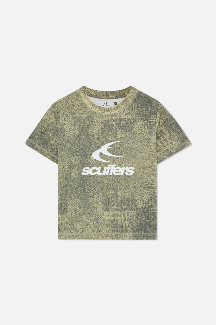 Crocodile Dusty Green Fitted T-Shirt