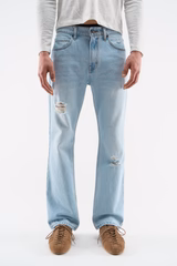 Classic Light Blue Straight Pants