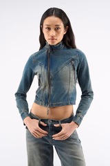 Marlen Washed Blue Jacket