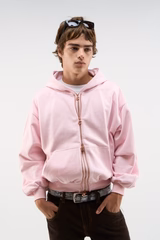 Steel Light Pink Zipper