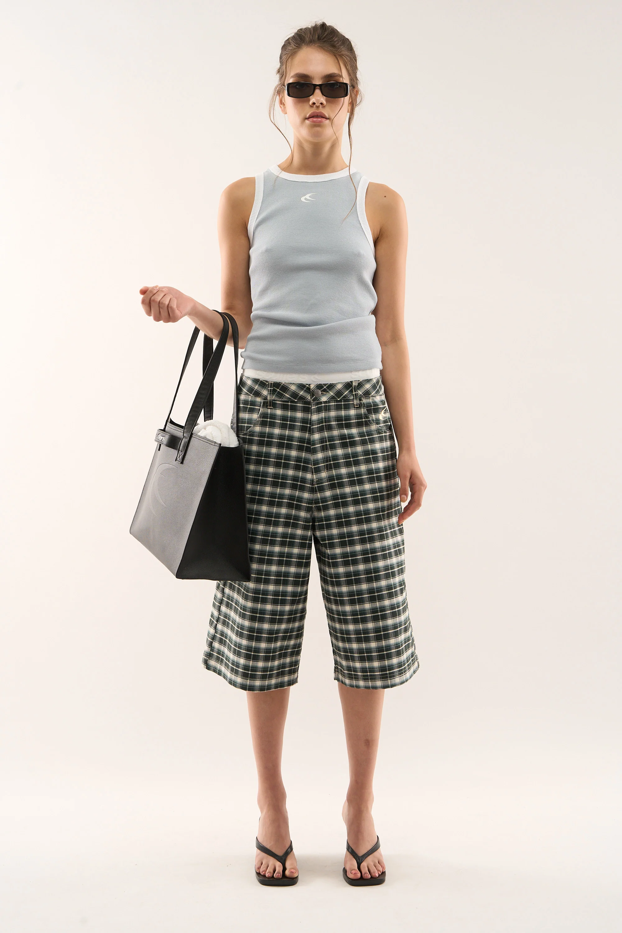 Checkered Green Jorts