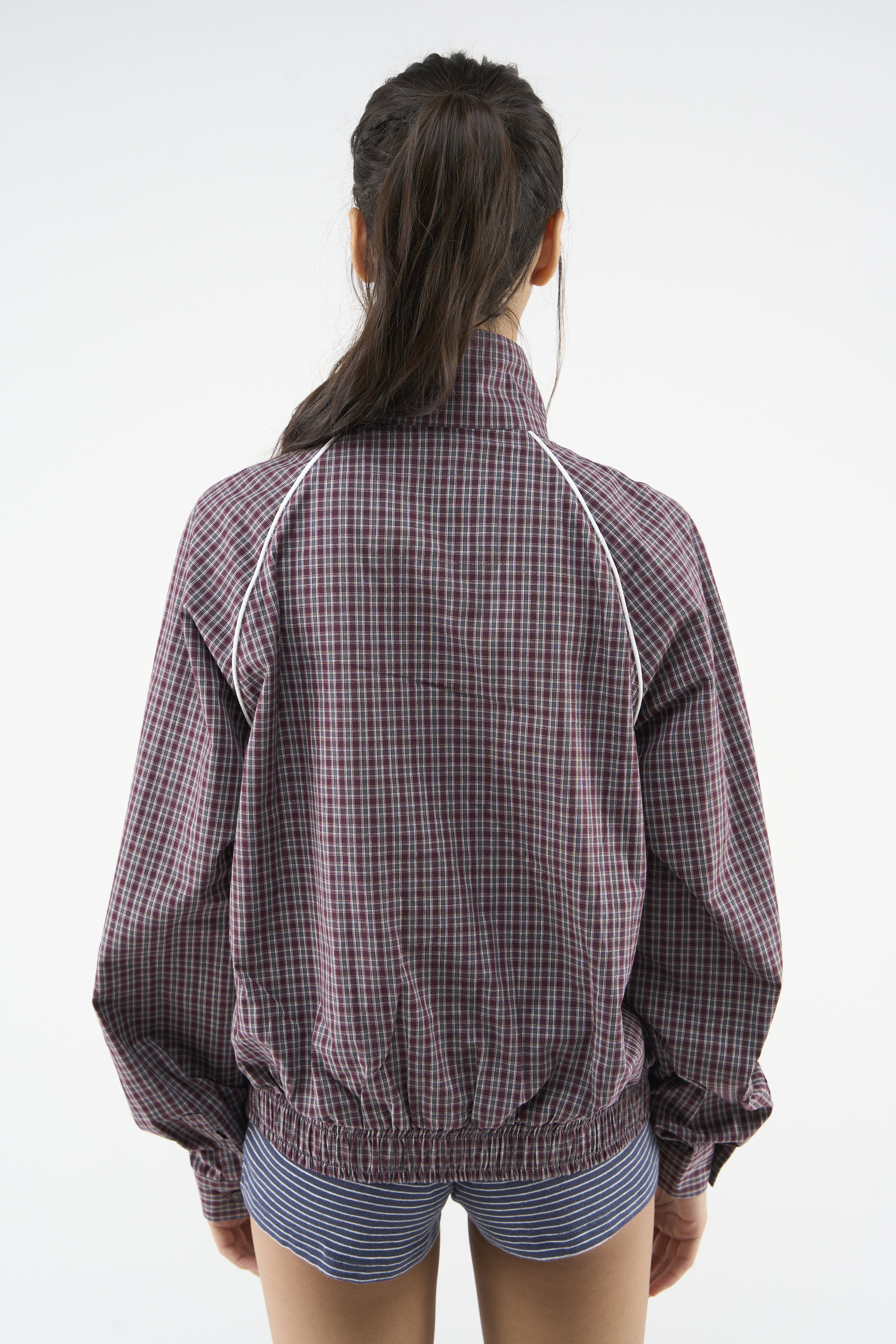 Chamise Checkered Burgundy Zipper