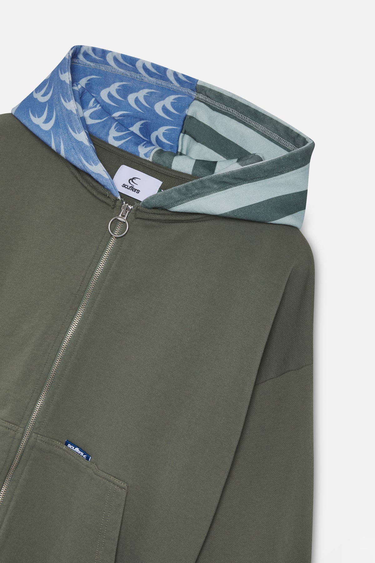 Nowhere Green Zipped Hoodie 3 Sem38