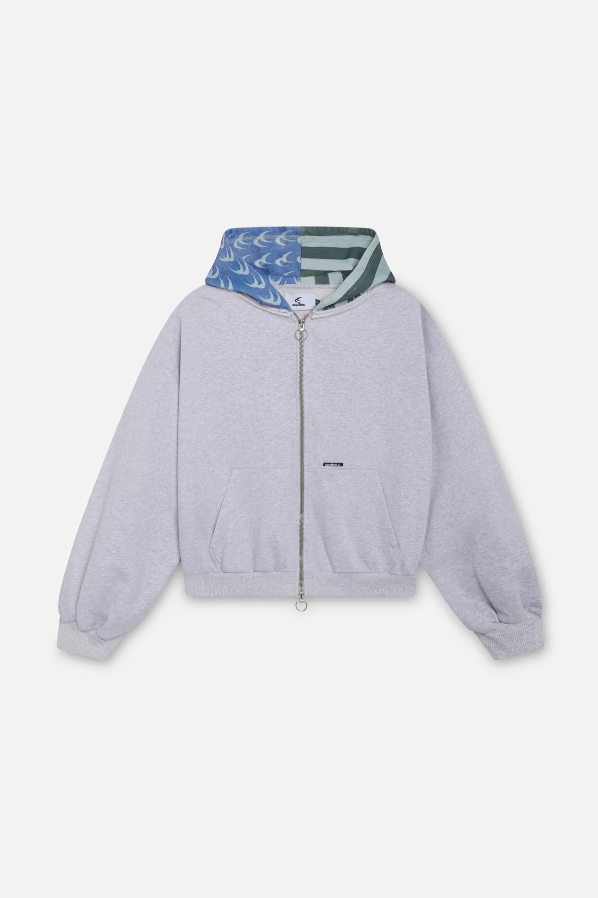 Nowhere Grey Melange Zipped Hoodie 1 Sem38 Jpg