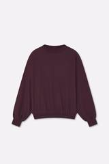Pinstripe Burgundy Crewneck