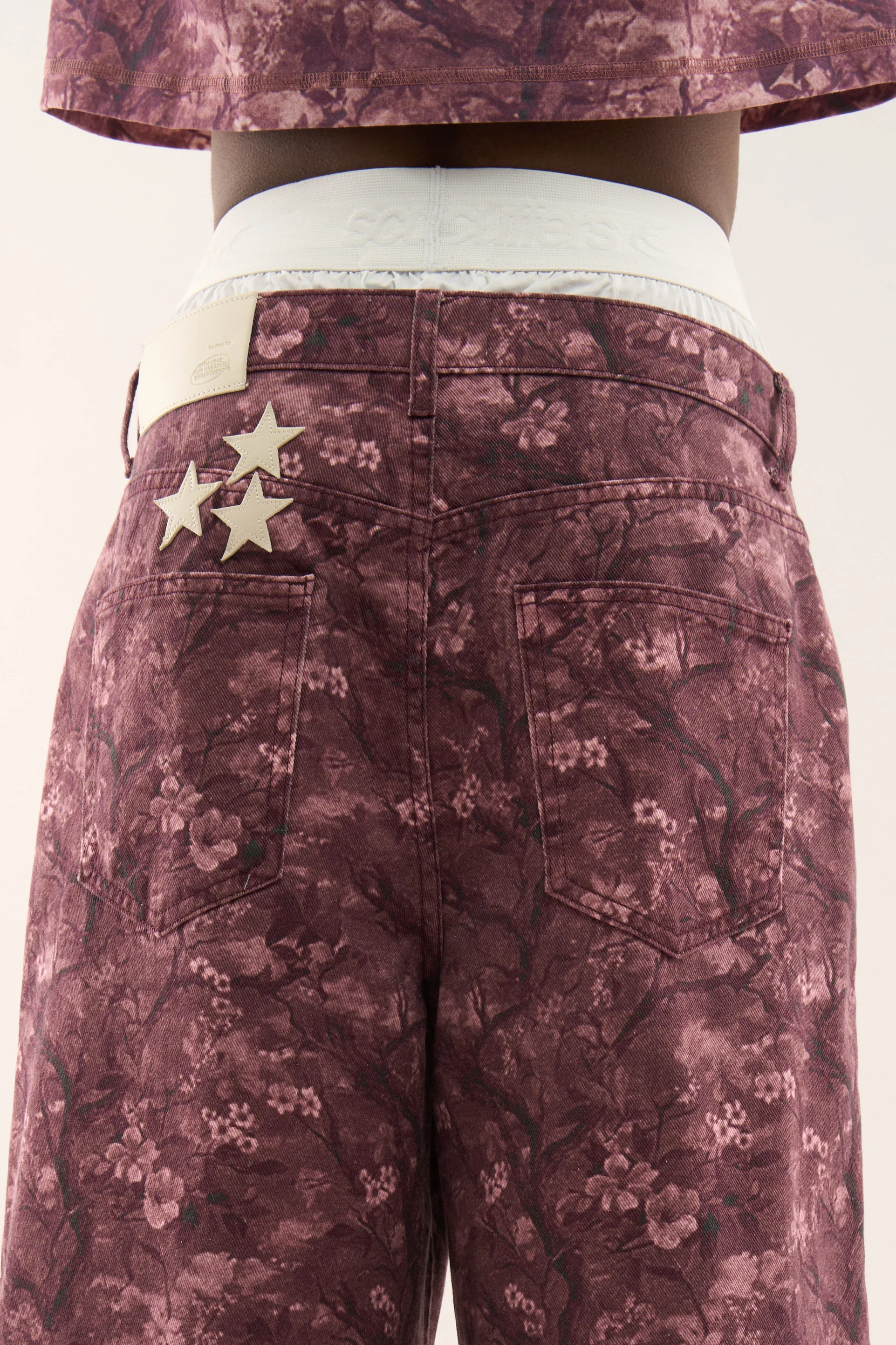 Real Flowers Fitted Burgundy Shorts 09 Jpg