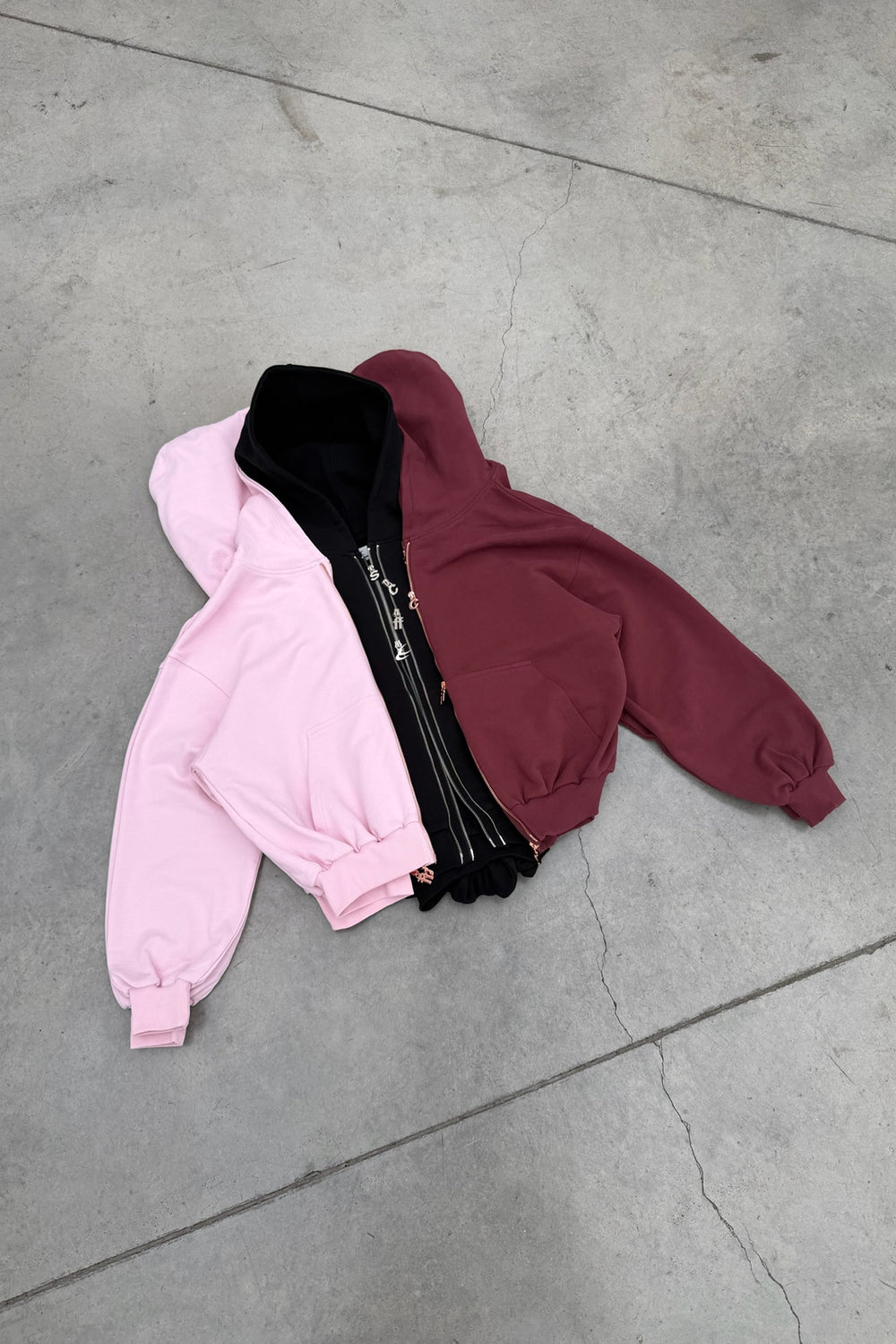 Steel Burgundy Zipper