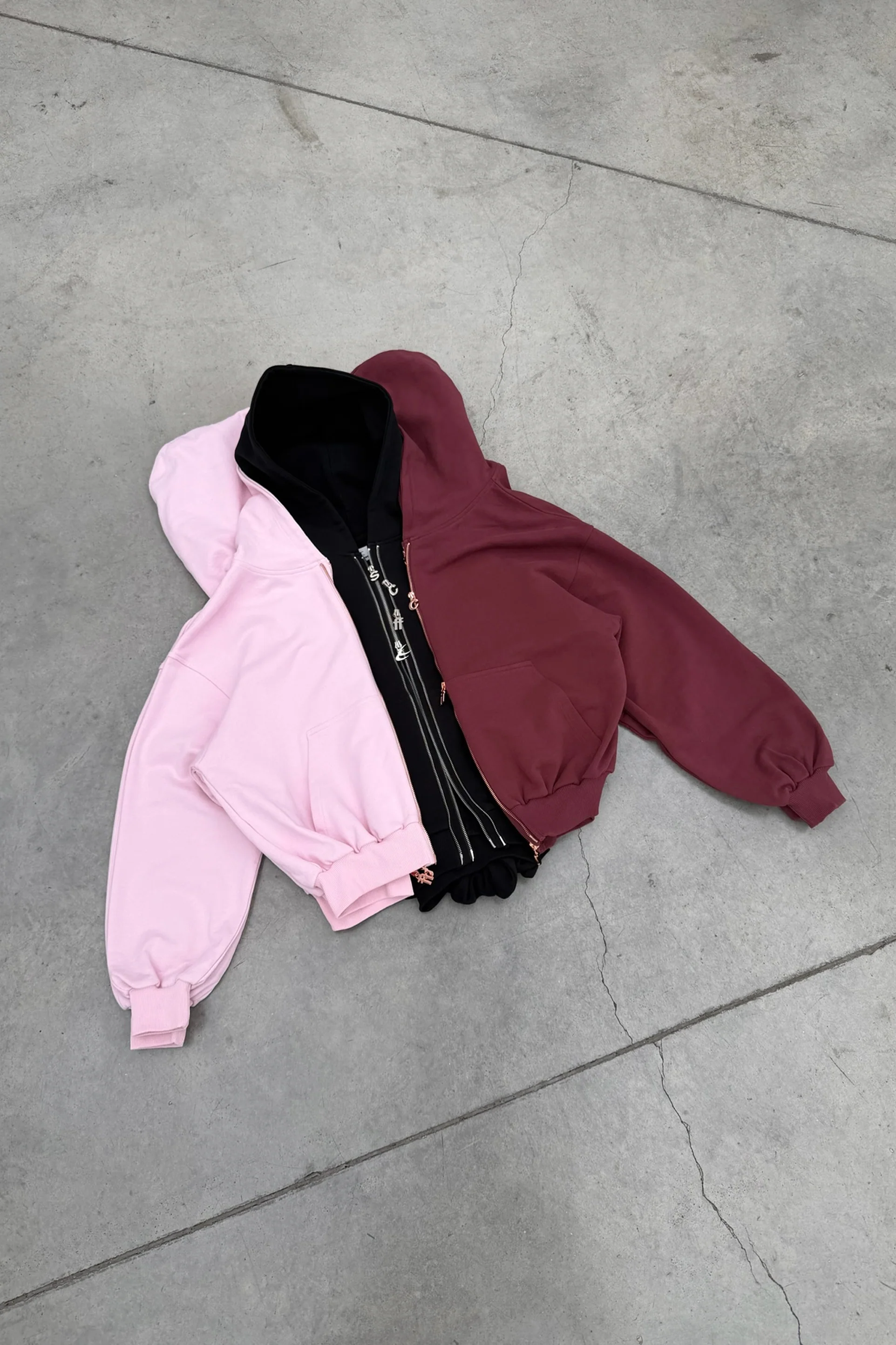 Steel Burgundy Zipper