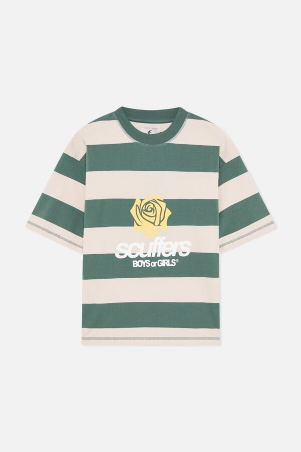 Boy Green Striped T-Shirt