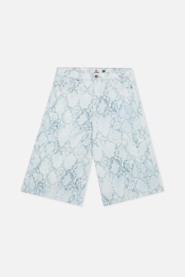 Jumbo Light Blue Snakeprint Shorts