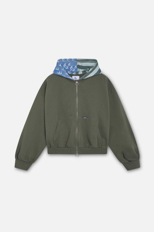 Nowhere Green Zipped Hoodie