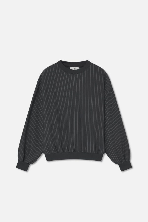 Pinstripe Dark Grey Crewneck
