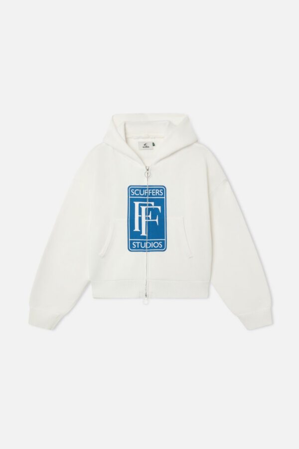 Rolly White Knit Zipper